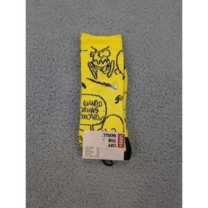 Vans Crew Socks Mens Womens 6.5-9 Yellow Charlie Brown Peanuts Casual Athletic